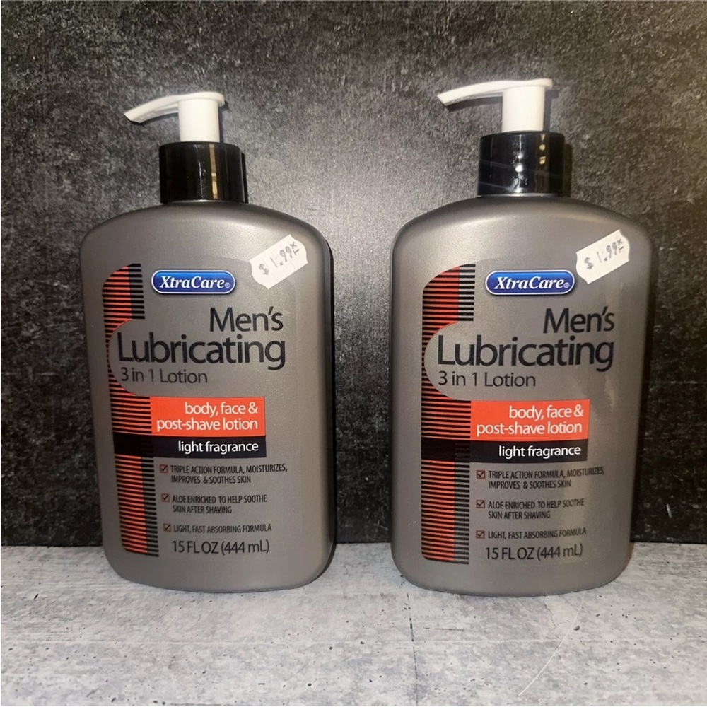 2 XtraCare Men’s Lubricating 3 In 1 Lotion Body Face Post-Shave Light Fragrance